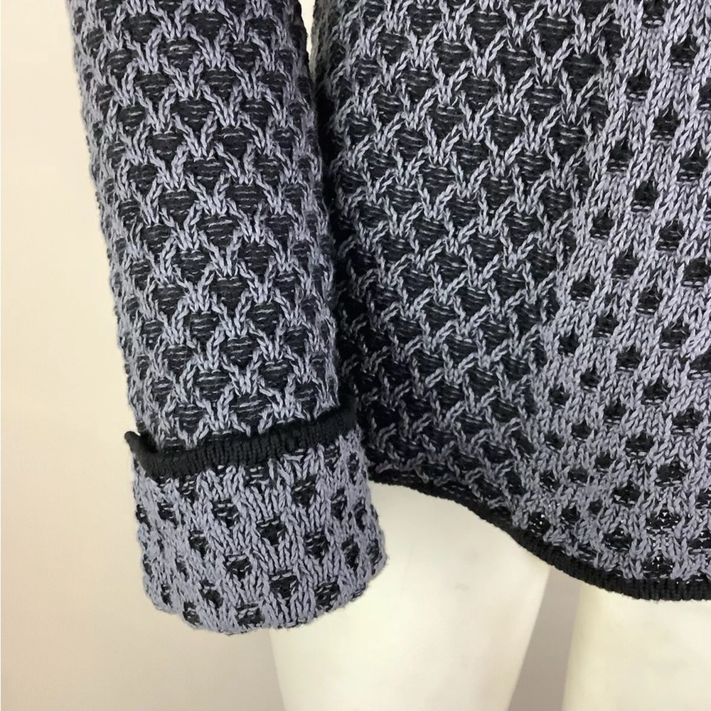 Habitat Sz XS Waffle Knit Pullover Sweater Blue 100% Cotton Mock Neck - Picture 2 of 6